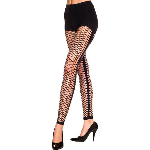 Music Legs Netzstrmpfe mit Seitensaum SCHWARZ - Farbe: Schwarz