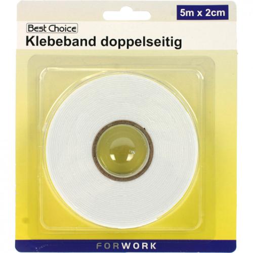 Best Choice Klebeband doppelseitig extra lang 5m x 20mm