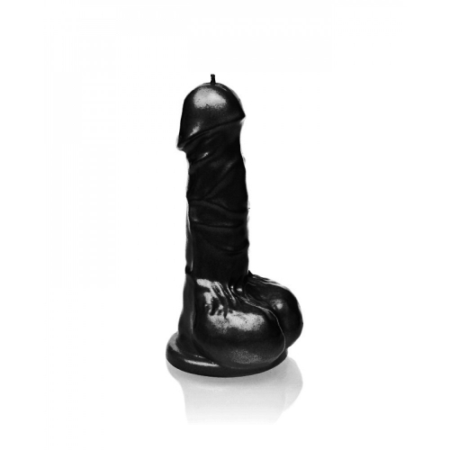 Kerze Penis XXXL Schwarz Silber - Auswahl: schwarz metallic