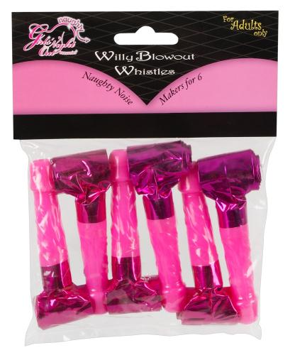 Orion Willy Blowout Whistles - Farbe: pink - Menge: 6Stck