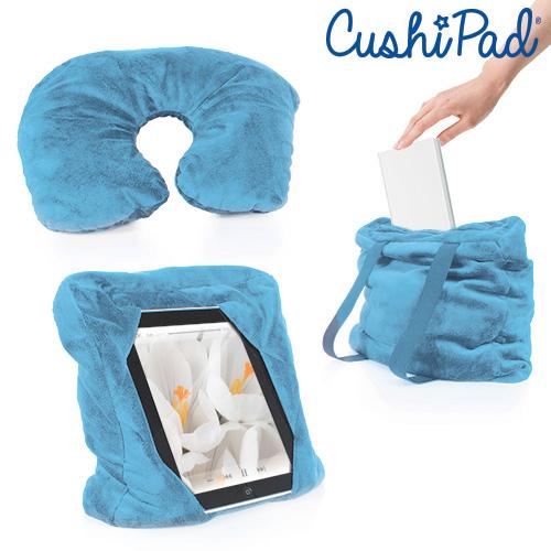 CushiPad 3 in 1 Kissen Farbe Blau Rot - Farbe: Blau