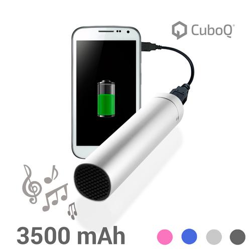 CuboQ Akkuladeger�t mit Lautsprecher 3500 mAh - Farbe: Dunkelgrau