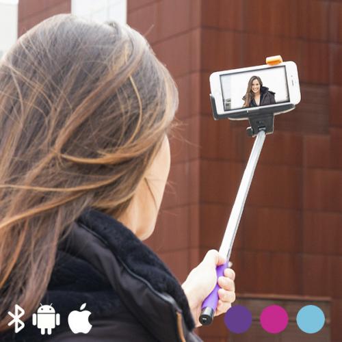 InnovaGoods Bluetooth Selfie-Monopod fr Mobiltelefone - Farbe: Blau