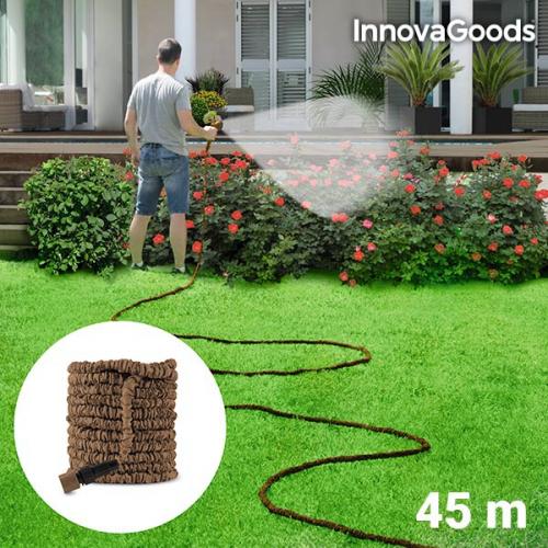 InnovaGoods Dehnbarer Gartenschlauch - Lnge: 45 m in braun