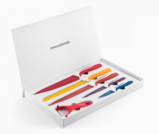 InnovaGoods 6-Teiliges Keramikmesserset mit Sparsc
