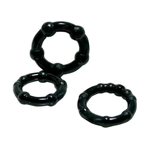 Shibari Triton Enhancement Penisring Set - Farbe: Schwarz - Menge: 3Stck