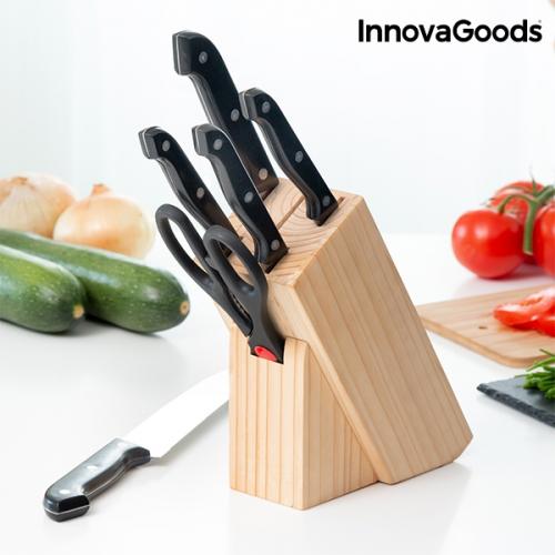 InnovaGoods Messerset mit Holzblock (6-Teilig)