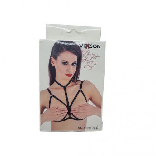 Vixson durchsichtige Bralette mit gekreuzten Trgern - Auswahl: Schwarz 10 