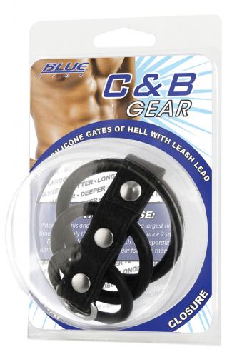 Blue Line BLUE LINE C&B GEAR 3 Ring Silicone Gates Of Hell With Leash Lead