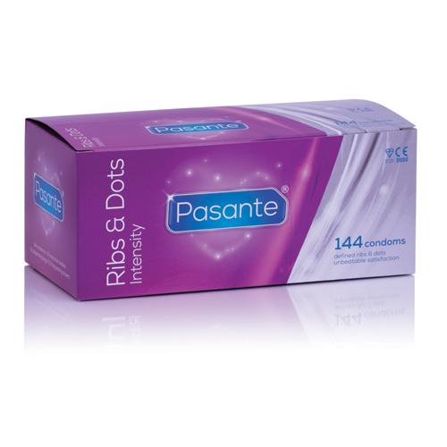 Pasante Ribs & Dots Intensity Kondome 144 St�ck - Farbe: Durchsichtig - Menge: 144St�ck