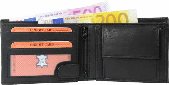 Geldb�rse Nappa-Leder Kombib�rse - Auswahl: Geldb�rse Nappa-Leder Scheintasche schwarz 8