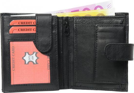 Impex Geldb�rse Nappa-Leder Kombib�rse - Auswahl: Geldb�rse Nappa-Leder mit Au�enriegel schwarz 4