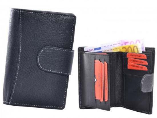 Impex Mittlere Damenb�rse Rind Leder schwarz