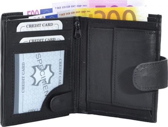 Impex Damenb�rse Echt-Leder mit Au�enriegel schwarz