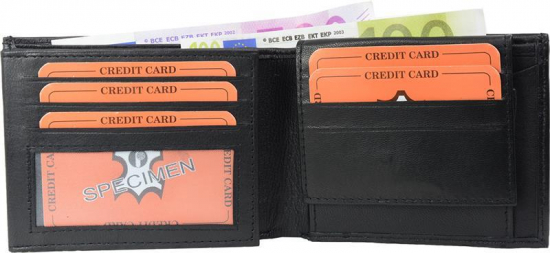 Impex Geldb�rse Nappa-Leder Scheintasche schwarz