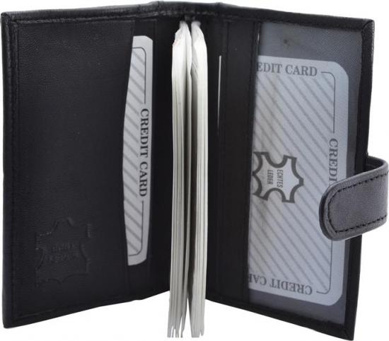 Impex Kreditkartenetui / Kartenh�lle - Auswahl: Kreditkartenetui Hochformat 14 H�llen mit Au�enriegel Nappa Leder 3