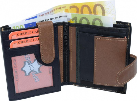 Impex Geldb�rse Nappa-Leder  - Auswahl: Geldb�rse Nappa-Leder - Farbe: schwarz/braun3  