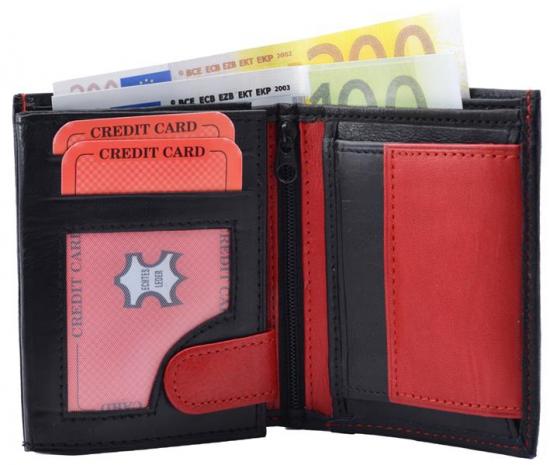 Impex Geldb�rse Nappa-Leder Kombib�rse (klein) schwarz/rot