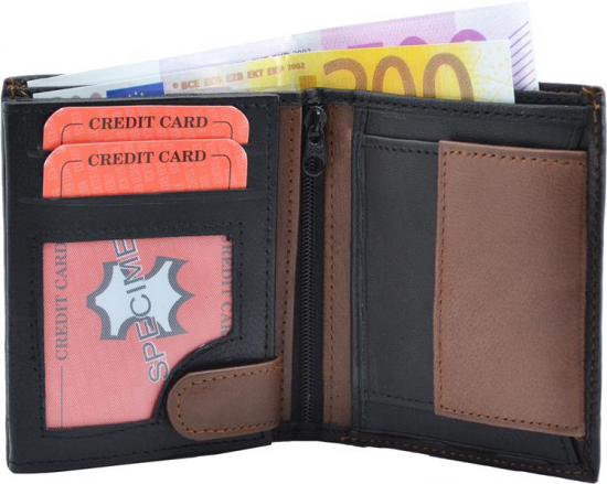 Impex Geldb�rse Nappa-Leder  - Auswahl: Geldb�rse Nappa-Leder - Farbe: schwarz/braun2