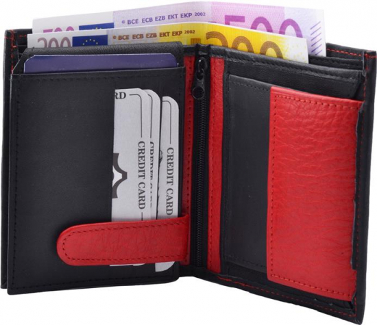 Impex Geldb�rse Nappa-Leder  - Auswahl: Geldb�rse Nappa-Leder - Farbe: schwarz/rot2 