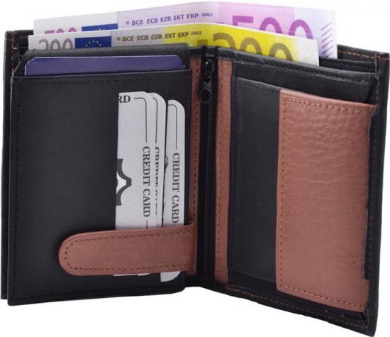 Impex Geldb�rse Nappa-Leder Kombib�rse schwarz/tan schwarz/rot - Auswahl: Geldb�rse Nappa-Leder Kombib�rse schwarz/tan 3