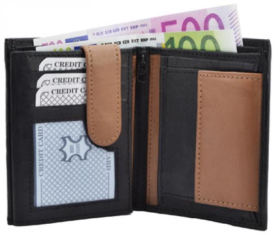 Impex Geldb�rse Nappa-Leder Kombib�rse schwarz/tan schwarz/rot - Auswahl: Geldb�rse Nappa-Leder Kombib�rse schwarz/tan 2