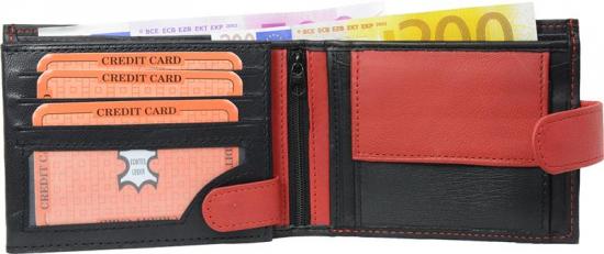 Impex Geldb�rse Nappa-Leder  - Auswahl: Geldb�rse Nappa-Leder - Farbe: schwarz/rot 