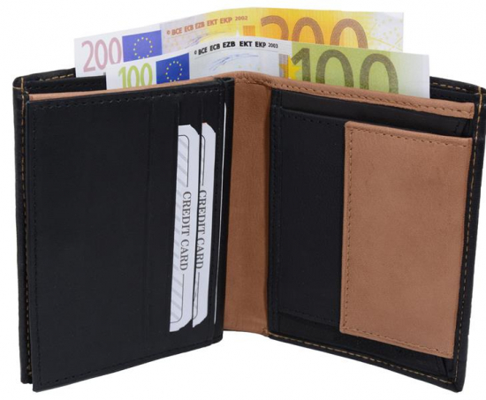 Impex Geldb�rse Nappa-Leder Kombib�rse schwarz/tan schwarz/rot - Auswahl: Geldb�rse Nappa-Leder Kombib�rse schwarz/tan 1