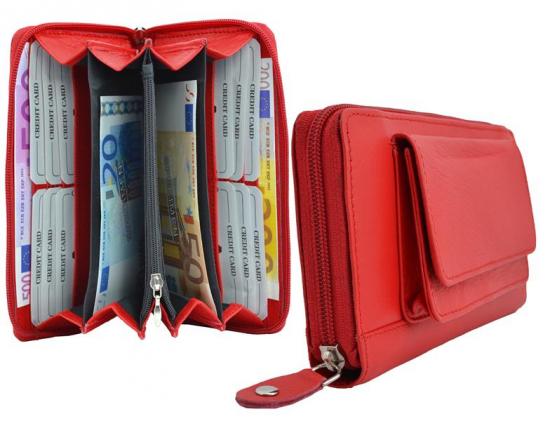 Impex Damenb�rse Geldbeutel Geldb�rse Portmonee Portemonnaie Echt Leder Rot