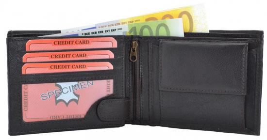 Impex Geldb�rse Nappa-Leder Scheintasche dunkelbraun uni