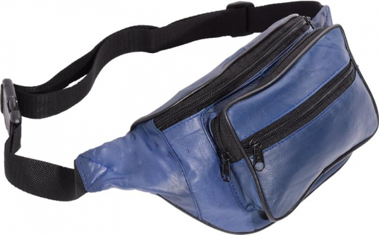 Impex Bauchtasche mit Fronttasche verschiedene Farben und Varianten  - Variante: Bauchtasche mit Fronttasche Rei�verschluss Nappa Leder navy blau