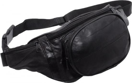 Impex Bauchtasche mit Fronttasche verschiedene Farben und Varianten  - Variante: Bauchtasche mit Fronttasche Rei�verschluss Nappa Leder schwarz