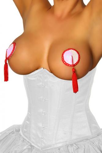 Atixo Nipple-Patches - Farbe: wei�/rot