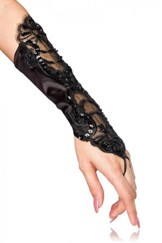 Atixo floraler Handschmuck Stickerei - Farbe: schwarz - Gr��e: unisex