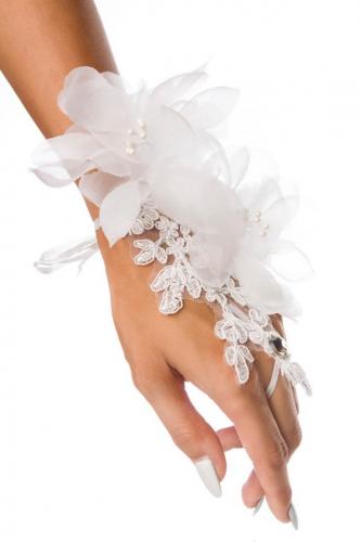 Atixo floraler Handschmuck Stickerei - Farbe: wei� - Gr��e: unisex