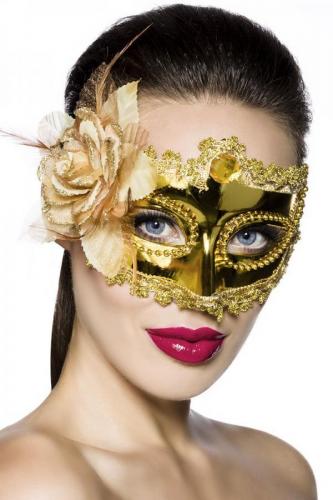 Atixo Maske One Size mit Spitze und Pailletten siehe Bild  - Auswahl: gold