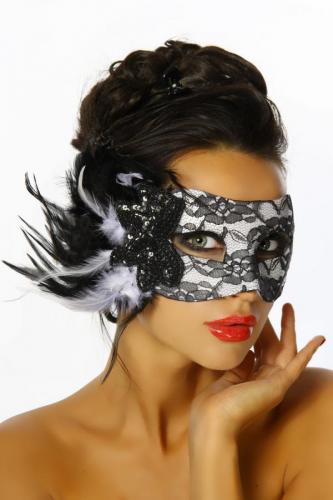 Atixo Maske One Size mit Spitze und Pailletten siehe Bild  - Auswahl: Spitze und Pailletten