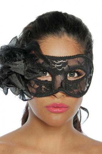 Atixo Maske One Size mit Spitze und Pailletten siehe Bild  - Auswahl: schwarz 2