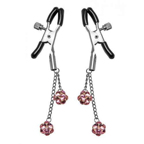 Frisky Crystal Clamps Nippelklemmen mit einstellbarem Druck - Farbe: Silber