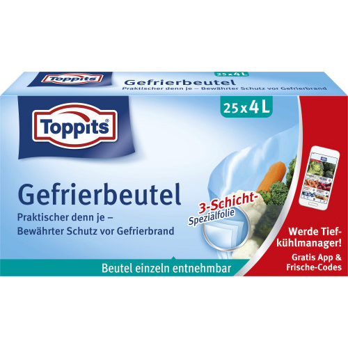 Toppits Gefrierbeutel Normal 4L 25 Stck