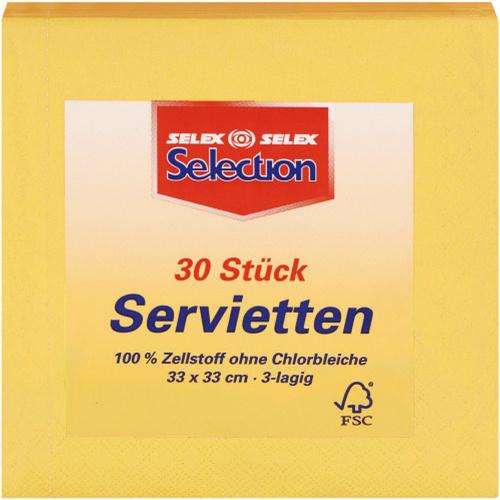 Selection servietten 3-lagig verschiedene Farben - Farbe: gelb 