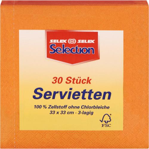 Selection servietten 3-lagig verschiedene Farben - Farbe: orange