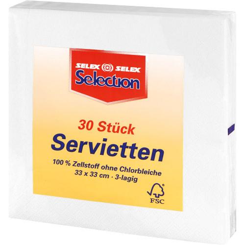 Selection servietten 3-lagig verschiedene Farben - Farbe: weiss