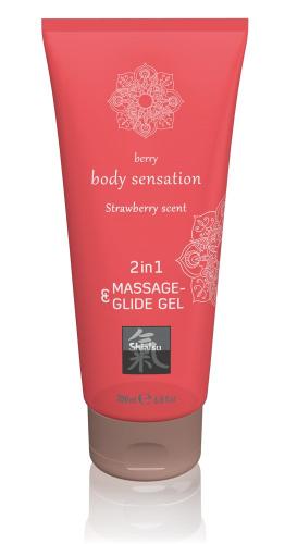 HOT Shiatsu Shiatsu Massage & Glide Gel 2in1 Strawberry Scent Erdbeere 200ml
