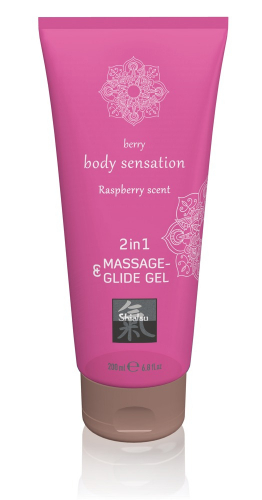 HOT Shiatsu Massage & Glide Gel 2in1 Raspberry Scent Himbeere 200ml