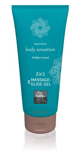 HOT Shiatsu Massage & Glide Gel 2in1 Amber Scent - Aroma: Ambra - Menge: 200ml