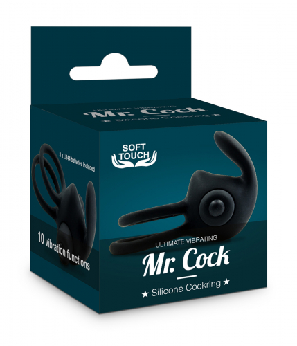 Mr.Cock Ultimate Vibrating Silicone Cockring Black