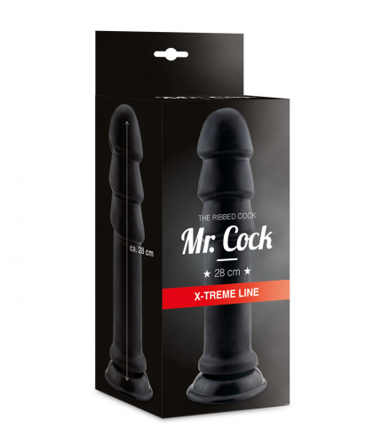Mr.Cock X-Treme Line Ribbed Cock Black ca.28cm