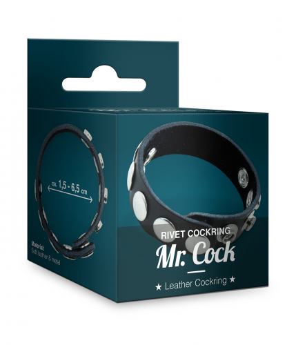 Mr.Cock Rivet Leather Cockring Black