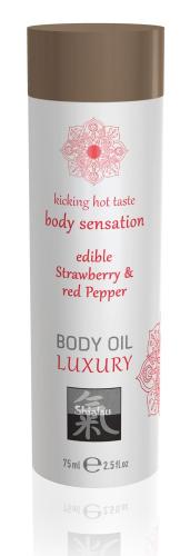 HOT Shiatsu Body Oil Edible Luxus K�rper�l Essbar Erdbeere/Pfeffer 75ml